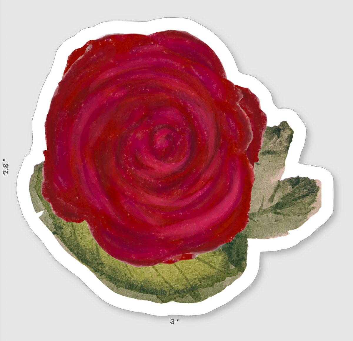 Painterly Rose — Textured Watercolor Art Sticker