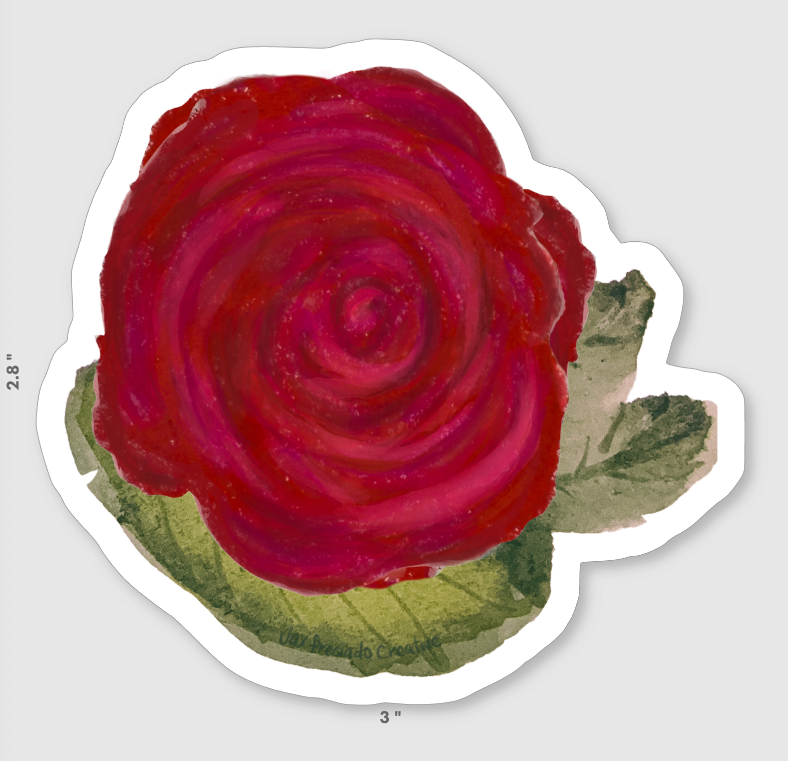 Painterly Rose — Textured Watercolor Art Sticker