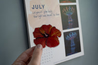 Hibiscus Flower Sticker — Watercolor Art